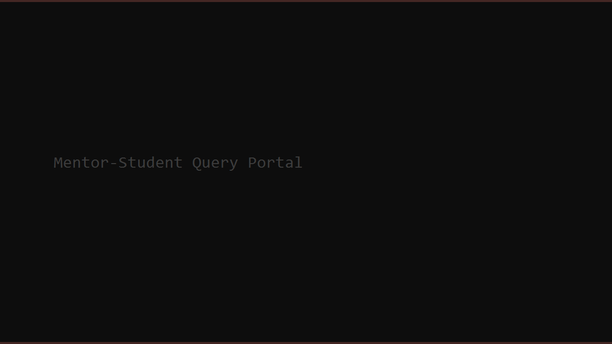 Mentor-Student Query Portal